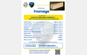 🧀 VENTE DE FROMAGE – C.L. Marsannay Handball 🧀