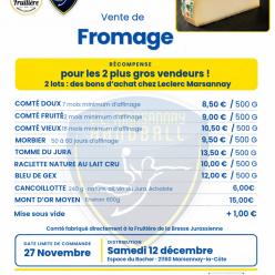 🧀 VENTE DE FROMAGE – C.L. Marsannay Handball 🧀
